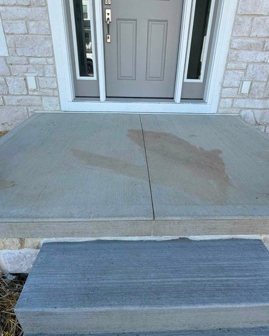 New concrete porch installed for a home entrance in Durham, North Carolina. in Durham, NC